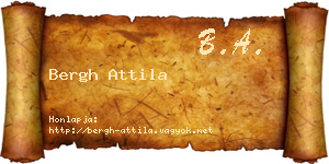 Bergh Attila névjegykártya